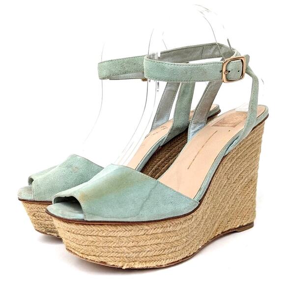 Dolce Vita Olly Suede Leather Platform Espadrille Wedge Sandals - 9 - Picture 1 of 10